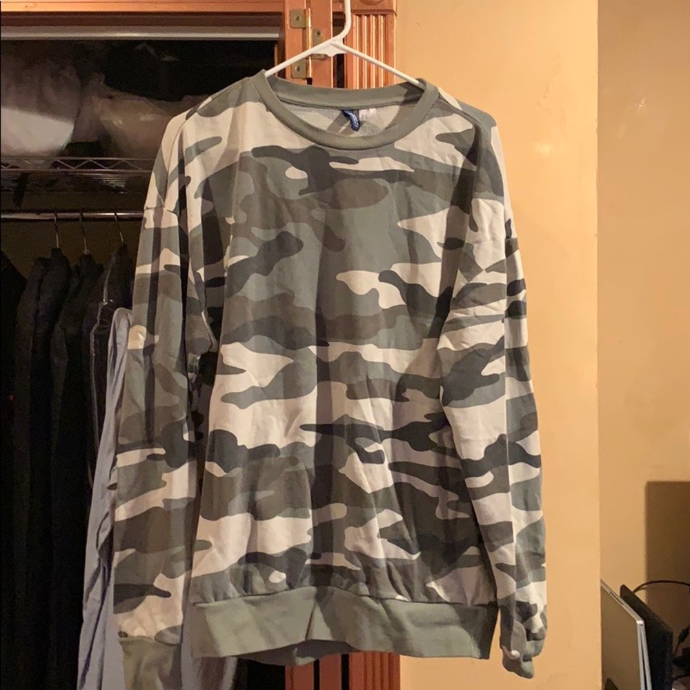 H&M Camo Crewneck Sweater